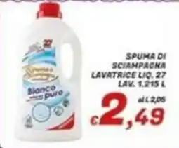 Idromarket Spuma di sciampagna lavatrice liquido bianco puro offerta