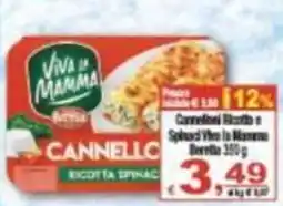 CTS Supermercati Viva la Mamma Cannello Ricotta Spinac offerta