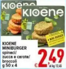 Iper Triscount Kioene Miniburger spinaci e carote broccoli offerta