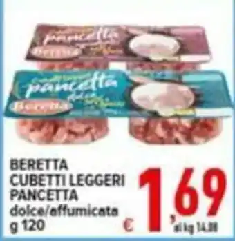 Iper Triscount Beretta cubetti leggeri pancetta dolce/affumicata offerta