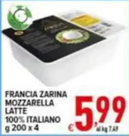Iper Triscount Francia Zarina Mozzarella Latte offerta