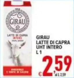 Iper Triscount Girau latte di capra UHT intero offerta