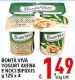Iper Triscount Bontà Viva Yogurt Avena e Noci Bifidus offerta