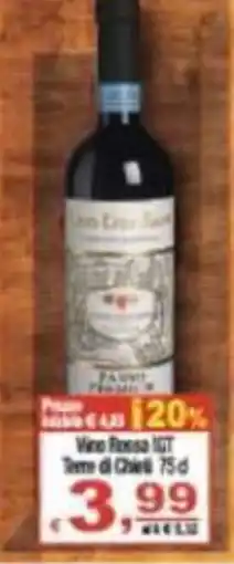 CTS Supermercati Vino Rosso IGT Tene di Chieli offerta