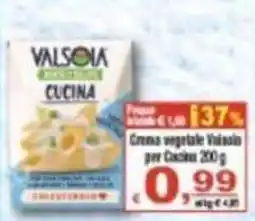 CTS Supermercati Crema vegetale Valsola per Cucina offerta