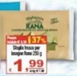 CTS Supermercati Steglia fresca per lasagne Rana offerta