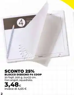 Unicoop Blocco disegno F4 Coop offerta