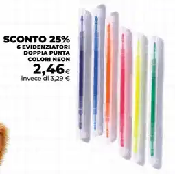 Unicoop Evidenziatori doppia punta colori neon offerta