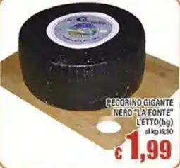 Top Supermercati Pecorino gigante nero "La Fonte" offerta