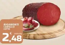SpesaPiù Supermercati Rigamonti carpaccio offerta
