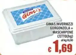 Top Supermercati Gimas invernizzi gorgonzola + mascarpone offerta