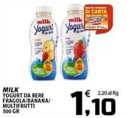SpesaPiù Supermercati Milk Yogurt da bere Fragola/Banana/Multifrutti offerta