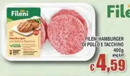 Top Supermercati Fileni hamburger con pollo e tacchino offerta