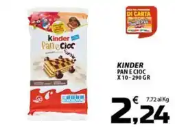 SpesaPiù Supermercati Kinder Pan e Cioc offerta