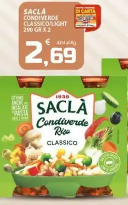 SpesaPiù Supermercati Saclà Condiverde Riso Classico offerta