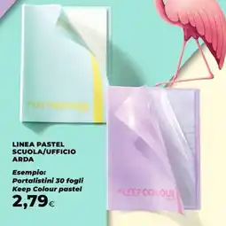 Unicoop Portalistini 30 fogli Keep Colour pastel offerta