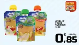 SpesaPiù Supermercati Mellin pouch vari gusti offerta