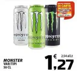 SpesaPiù Supermercati Monster vari tipi offerta