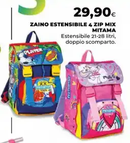 Unicoop Zaino estensibile 4 zip mix Mitama offerta