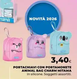 Unicoop Portachiavi con portamonete animal bag charm mitama offerta