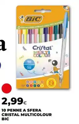 Unicoop 10 penne a sfera cristal multicolour bic offerta