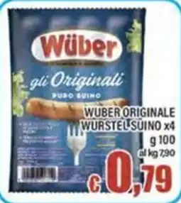 Top Supermercati Wüber gli Originali Wurstei Suino offerta