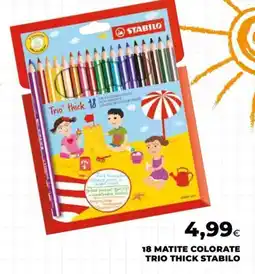 Unicoop 18 matite colorate trio thick stabilo offerta