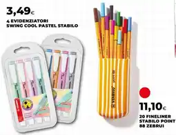 Unicoop Evidenziatori Swing Cool Pastel Stabilo offerta