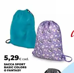 Unicoop Sacca sport basic colors o fantasy offerta