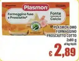 Top Supermercati Plasmon Formaggino fuso e Prosciutto offerta