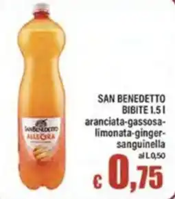Top Supermercati San Benedetto bibite aranciata-gassosa-limonata-ginger-sanguinella offerta
