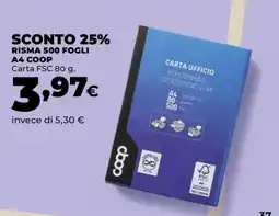 Unicoop Carta ufficio Coop offerta