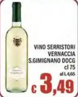 Top Supermercati Vino Serristori Vernaccia S.Gimignano DOCG offerta