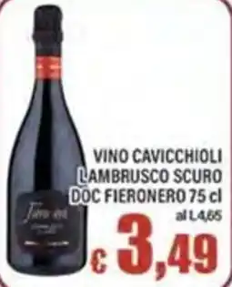 Top Supermercati Vino Cavicchioli Lambrusco Scur offerta