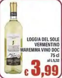 Top Supermercati Loggia del Sole Vermentino Maremma Vino DOC offerta