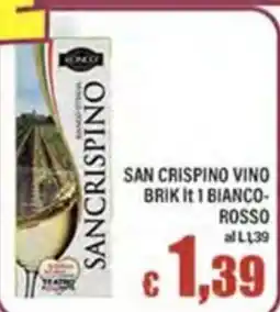 Top Supermercati San Crispino vino brik it 1 bianco-rosso offerta
