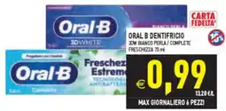 Supermercati Agorà Oral-B dentifricio 3DW Bianco Perla / Complete Freschezza offerta