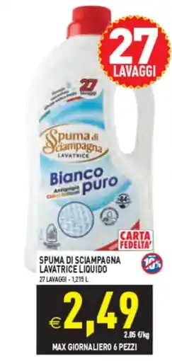 Supermercati Agorà Spuma di sciampagna lavatrice liquido offerta