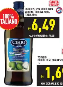Supermercati Agorà Cirio Riserva olio extra vergine di oliva offerta