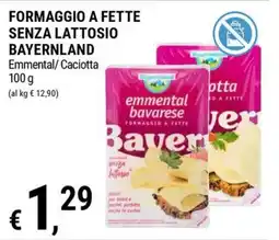 Tre Valli Supermercato Formaggio a fette senza lattosio Bayernland offerta