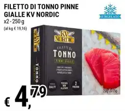 Tre Valli Supermercato Filetto di tonno pinne gialle KV Nordic offerta