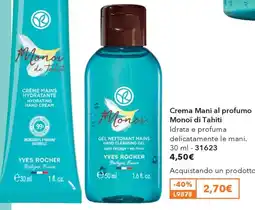 Yves Rocher Crema Mani al profumo Monoï di Tahiti offerta