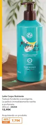 Yves Rocher Latte Corpo Nutriente offerta