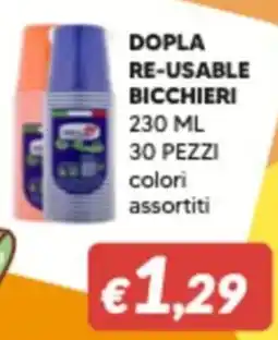 Supermercati Visotto Dopla re-usable bicchieri offerta
