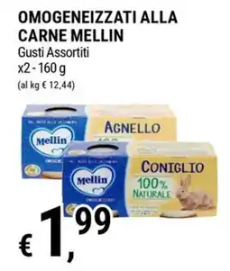 Tre Valli Supermercato Omogeneizzati alla carne Mellin offerta
