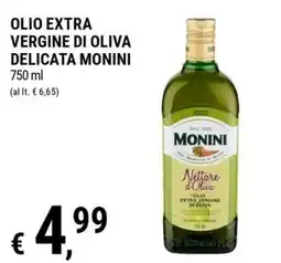 Tre Valli Supermercato Olio extra vergine di oliva delicata Monini offerta