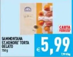 Supermercati Agorà Sammontana St.Honore' Torta Gelato offerta