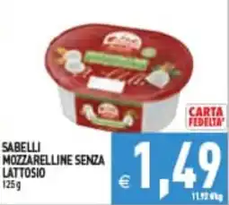 Supermercati Agorà Sabelli mozzarella senza lattosio offerta