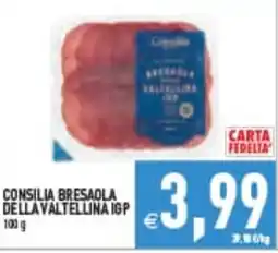 Supermercati Agorà Consilia bresaola della valtellina igp offerta