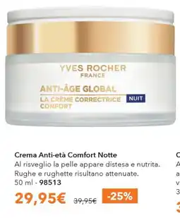 Yves Rocher Yves Rocher Crema Anti-età Comfort Notte offerta
